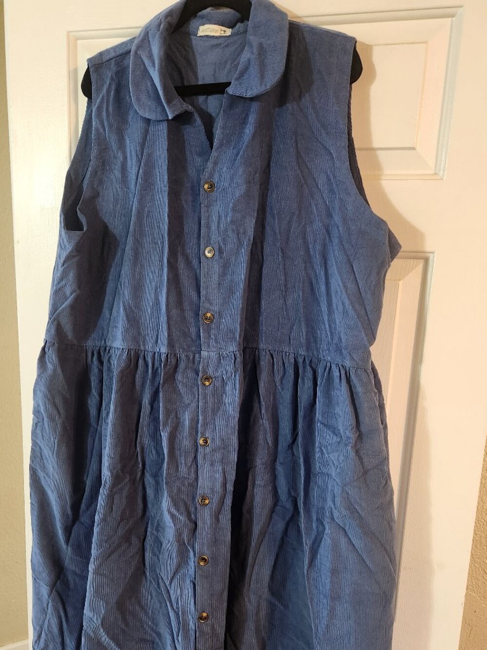 Blue Courdoroy Fall Dress